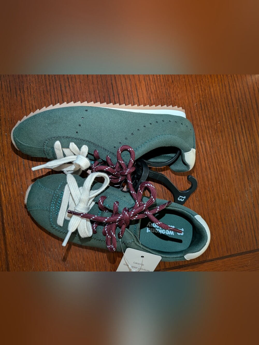 Kids Size 13 Green Suede Lace-Up Sneakers